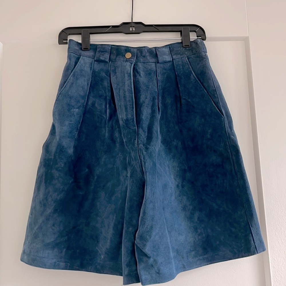 West Hexes resale | suede pleated long shorts
